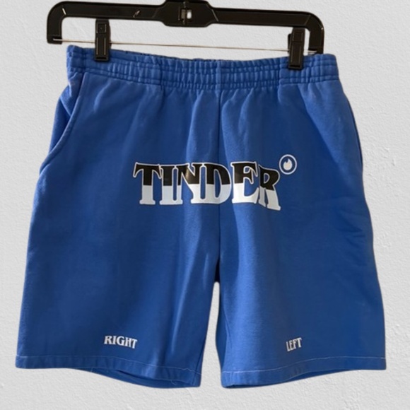 Tinder Pants - Tinder Boxing Athletic Shorts Drawstring Swipe Left / Right Dating App Small